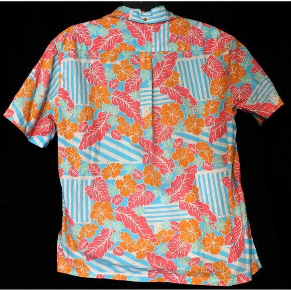 Vtg 80s 90s The Nutter From Dubbies Floral Hawaiian Shirt Mens S Blue Striped - Picture 6 of 8